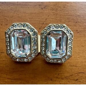 Gold tone jewel studded royal elegant fancy cufflink set